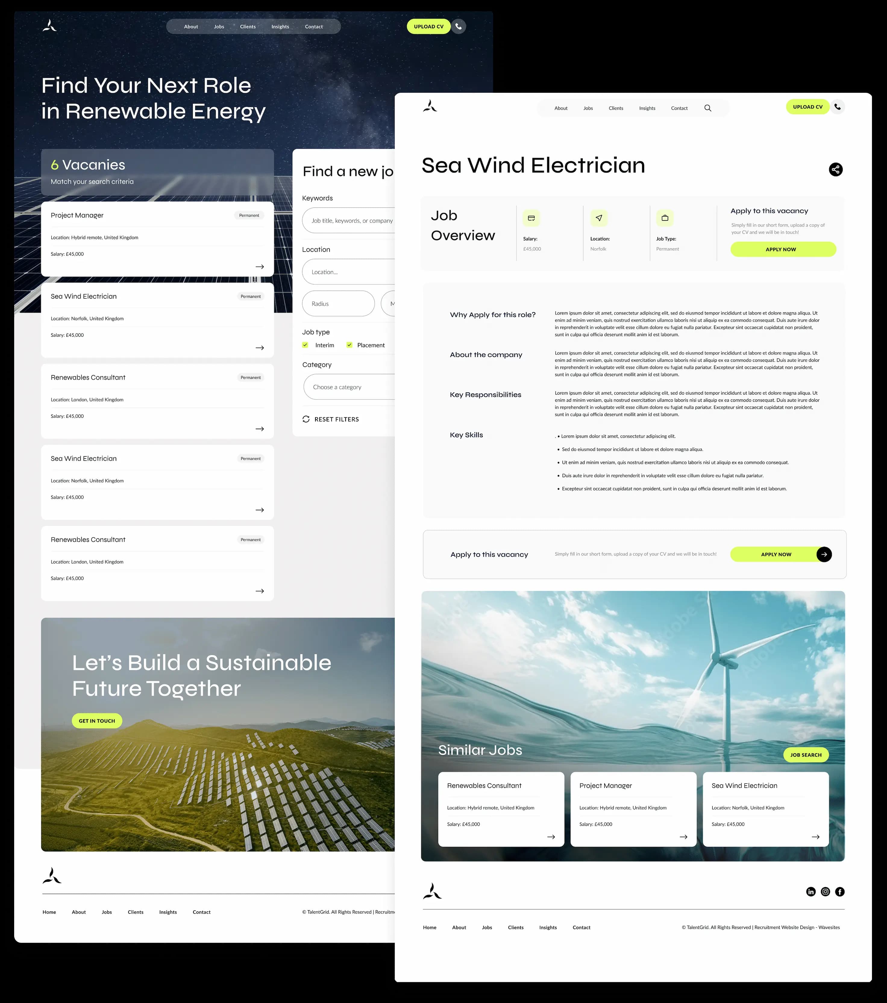 Evergen search page interface