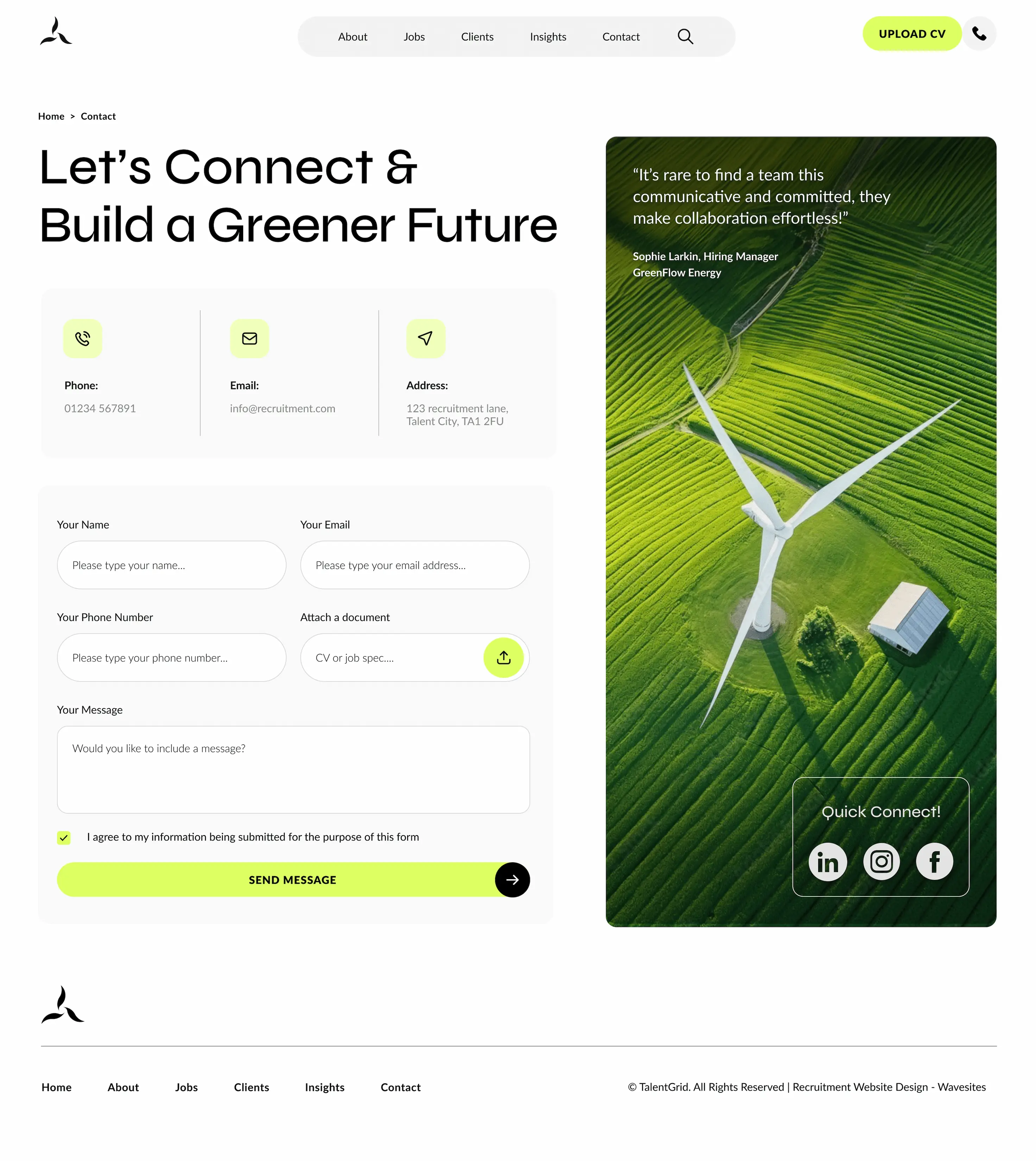 Evergen search page interface