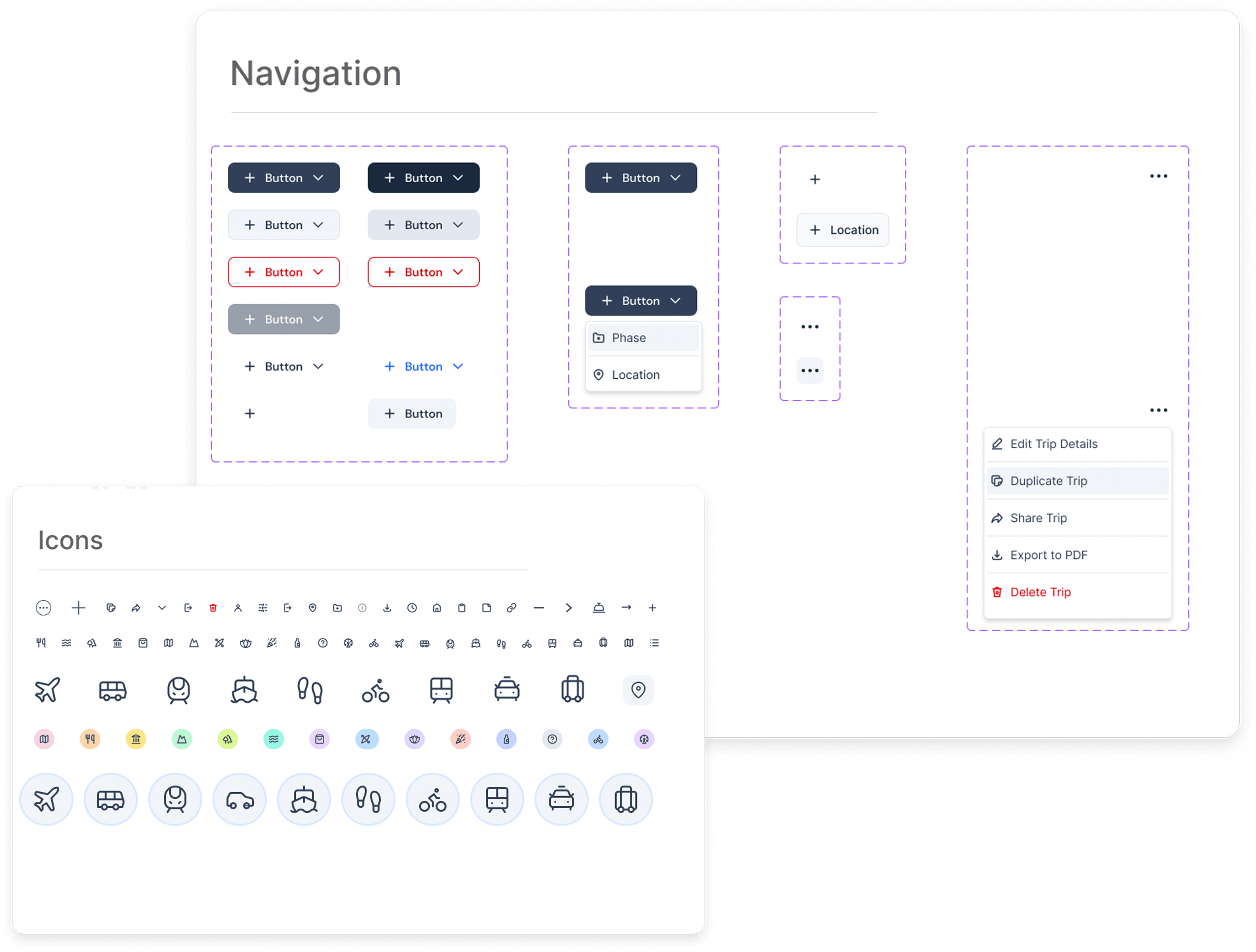 Ven Trip Planner app trip page interface