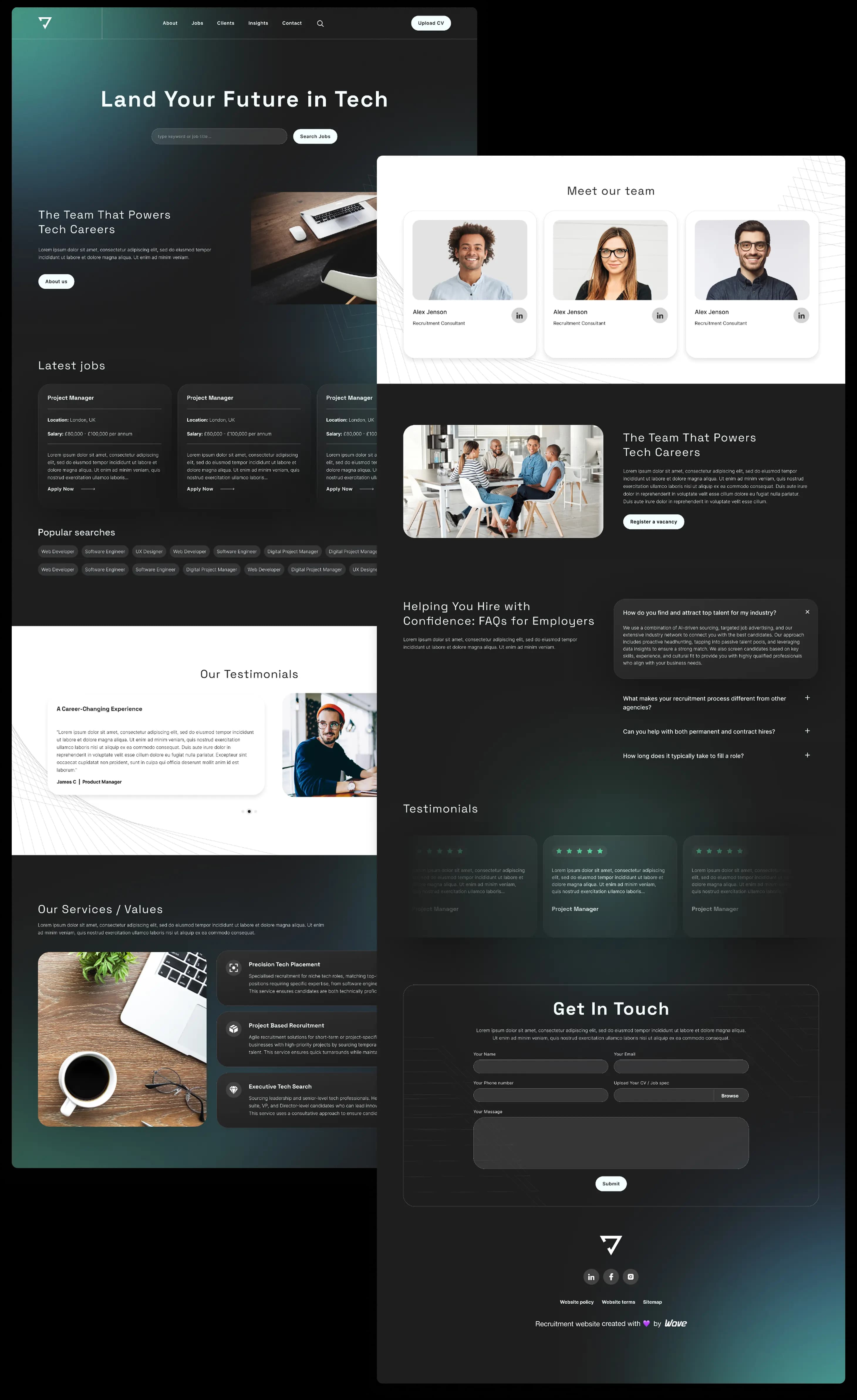 Vertex website interface